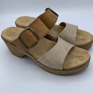 White Mountain Copious Platform Clog Inspired Slide Wedge Sandals